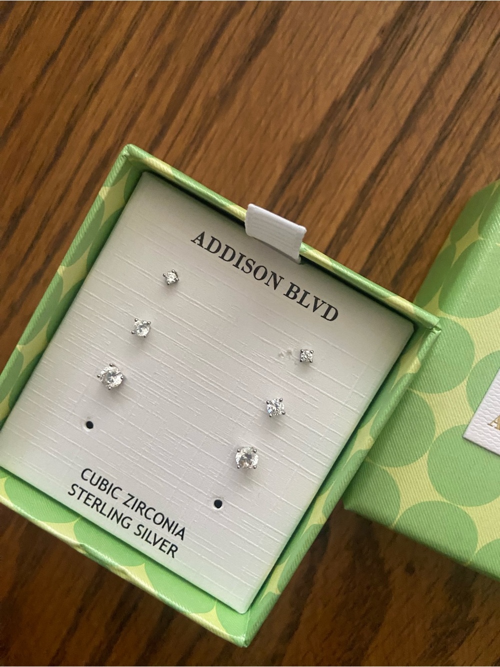 Addison Blvd Sterling Silver Cubic Zirconia Stud Earring Set - Clear